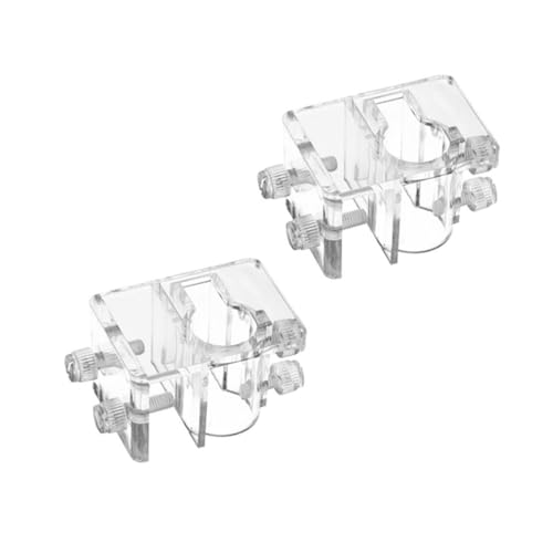 JianLing 2PCS Fish Tank Stabilizer Acrylic Inlet and Outlet Pipe Holder Aperture 22mm White Transparent Hose Holder Aquarium Filter Holder for Clamping 5-15mm Thick Glass