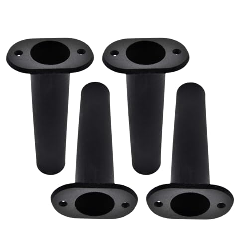 MARINE CITY Flush Mount Fishing Rod Holder, 90 Degree ABS Plastic, for Boats, Kayaks, Yachts - color: Black, style: 4 Pcs
