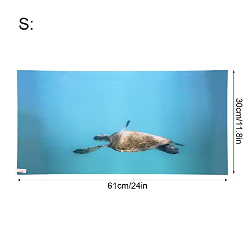 Aquarium Background Paper PVC Self Adhesive 3D Effect Fish Tank Decoration Poster, HD Lifelike Deep Sea Animal Design, Non Sticker for Freshwater (61 * 30CM) - size: 61*30CM
