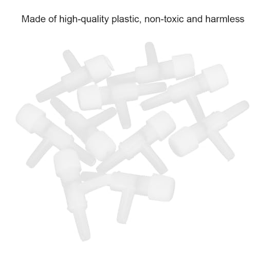 30 Pcs 4mm Plastic T-Shape Adjustable Aquarium Air Control Valve Easy Installation Air Tube Regulator for Fish Tank Oxygen Pump