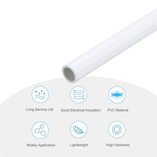MECCANIXITY 2Pcs 0.31 Inch PVC Rigid Tube Round Pipe 6mm ID 8mm OD 12" High Impact for Water Pipe, Aquarium, Fish Tank, Greenhouse Garden, White - color: White, size: 6mm x 8mm