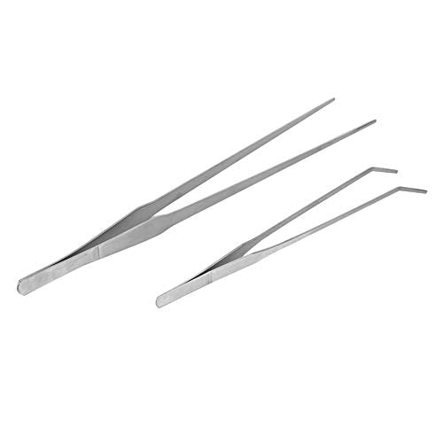 Fish Tank Planting Clip Tweezers, Stainless Steel Aquarium Water Plants Tool, 27cm and 38cm - Durable Rust, Easy Aquascaping for Plant Maintenance