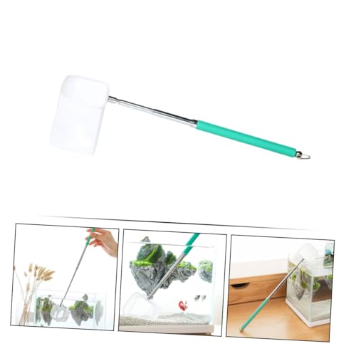 IMIKEYA Mini Stainless Steel Landing Net with Telescopic Aluminum Handle, Small Fish and Shrimp Mesh Net for Aquarium and Freshwater Fishing