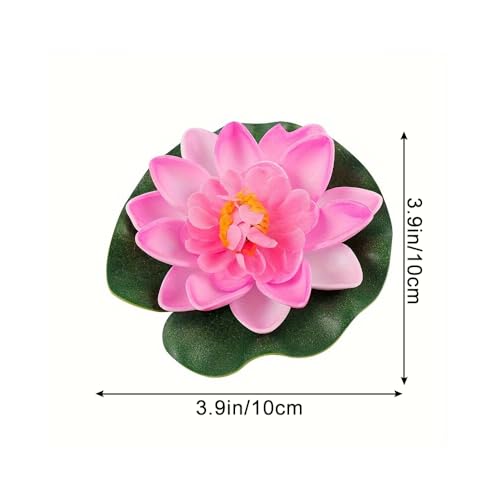 5pcs Floating Foam Lotus Flowers with Lily Pads, Artificial Pond Plants Ornaments for Pool Aquarium Water Decoration, Colorful
