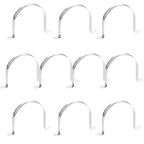 AKIHISA Pipe Clamps, 10 Pcs U Tube Strap Clamp, 304 Stainless Steel 2 Hole Pipe Bracket, ID 6Inch(150mm) - size: 6 Inch, style: 10Pcs