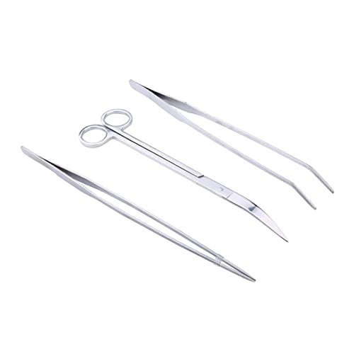 BESPORTBLE Stainless Steel Aquarium Tools Set Aquatic Plant Tweezers Straight Scissors and Spatula Kit for Fish Tank Care and Planting