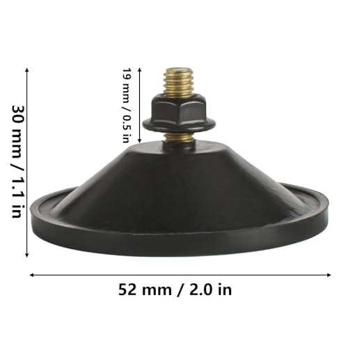 AccEncyc 6 Pcs Strong Thickened Sucker Suction Cup Clear PVC Sucker Pads with M6 x 14 Thread Screw Extra Strong Adhesive Glass Suction Holder, Black - color: Black