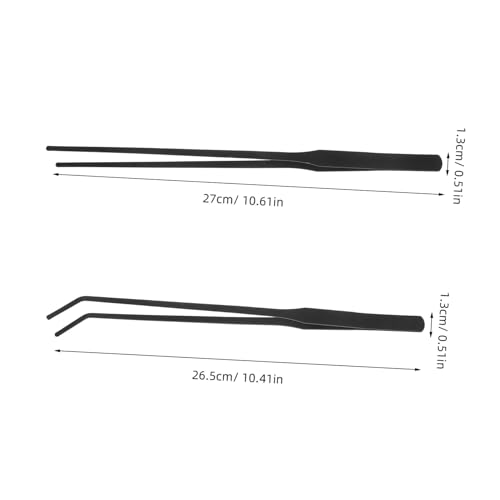 Mipcase 4pcs Stainless Steel Aquarium Tweezers Long Reach Fish Tank Planting Tools Curved Straight Tips