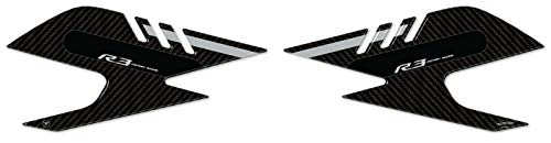 labelbike - 3D Stickers Motorcycle Tank Sides Protection and Decoration in Resin Compatible with Yamaha R3 2019-2025 - size: Tank side