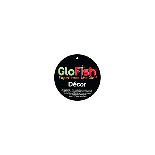 GloFish Plant Aquarium Décor, Orange and Yellow Large, Fluorescent Under Blue LED Light