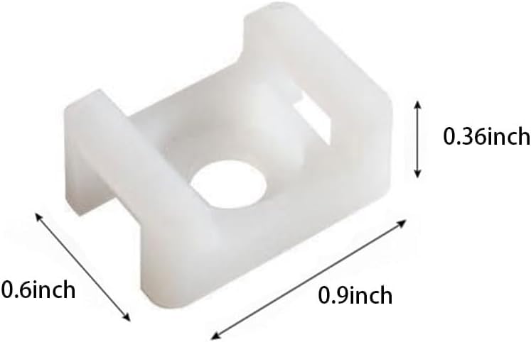 White Cable Zip Tie Mounts Kit-50 Pcs Cable Zip Tie Saddle Type Mounts Base With 50 Pcs 8" Cable Ties And 50 Pcs Tapping Screw, Wire Cable Clips Organizer Holders Clamps - size: B2-50PCS