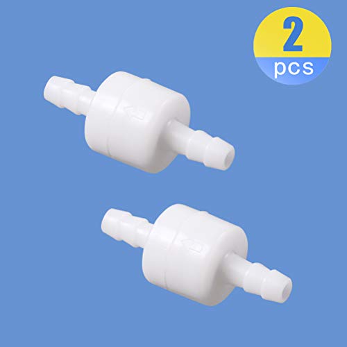 Quickun 5/16" One Way Inline Check Valve, Non Return Hose Barb, Ozone Resistance Plastic Valve for Fuel Oil Water Gas Pump Air, 2 Pcs - size: 5/16 Inch
