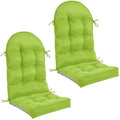 Geelin 2 Pcs Outdoor Patio Chair Cushion Thick High Back Adirondack Chair Cushion Tufted Weather & Fade Resistant Anti-Slip Outside Rocking Chairs Pads with Ties, 44 x 19 x 4 Inch (Fruit Green) - color: Fruit Green