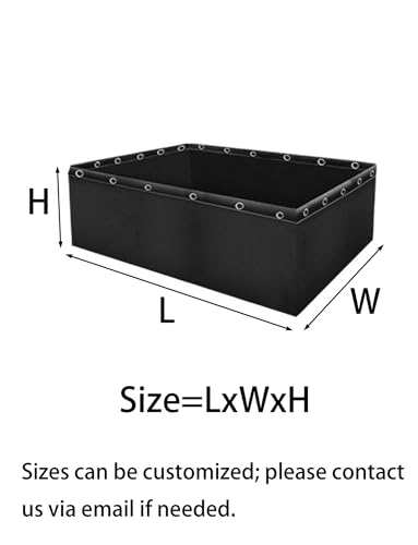 Foldable PVC Canvas Fish Pond Tank, Above Ground Water Storage Pool for Fish & Shrimp, Aquaculture, Hydroponics, Garden (H70/90/110cm)(200x100x110cm) - size: 200x100x110cm