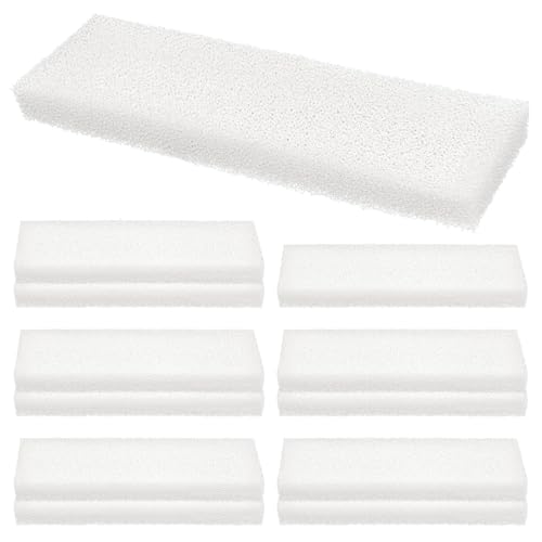 12-Pack A-222 Foam Filter Pads Inserts Compatible With Hagen Fluval 204, 205, 206, 207, 304, 305, 306, 307 Filtration Systems Sponge, Aquarium Bio Sponge Replacement for Fluval Foam Filter, White