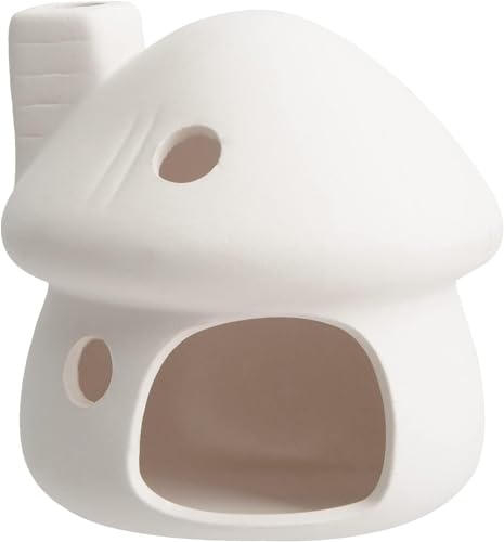 RUIAN Upgrade Aquarium Mushroom House Ceramic Cave Decorations for Pleco Shrimp to Rest and Breed, Hiding (White) - color: Mushroom(white)