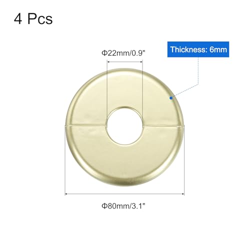 uxcell 4pcs Wall Split Flange 80mm / 3.1" OD Escutcheon Plate ABS Round Self-Adhesive Plumbing Cover Plates for 22mm / 0.9" Dia Water Pipe Faucet Decoration Accessories, Gold - color: Gold, size: 22mm