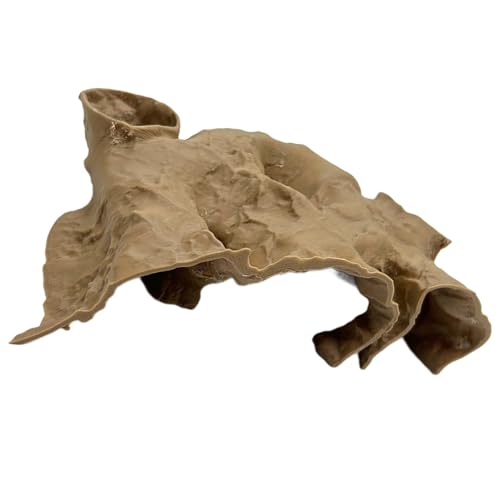 PETG Realistic Aquarium Cave with Multiple Entrances, Natural Textured Shrimp Cave Ornament with Observation Holes, Safe Hideaway for Territorial Fish Species Natural Aquariums, Fish Tank Tunnel Decor - color: Yellow