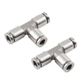 maXpeedingrods 6 mm OD Push to Connect Fittings, Air Line Fittings, Stainless Steel Union Tee, 3 Way Air Hoes Fittings Replacement for Air Suspension Kit & Air Compressor Kit for Trucks Vans, 2 Packs - style: Push to Connect