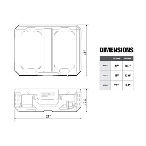 ToughBuilt – StackTech Storage Organizer, Clear-Top Modular Tool Box with Auto-Locking System, IP65 Protection & Customizable Bins (TB-B1-O-30) - size: Standard