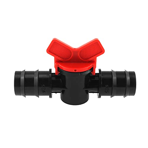 DGZZI Barbed Ball Valve 4PCS 1-Inch ID in-Line Ball Valves Shut-Off Switch Hose Barb Connectors for Drip Irrigation and Aquariums