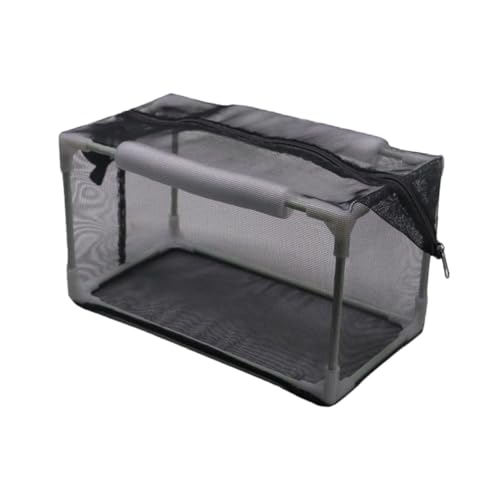 Qianly Separation Net Aquarium Breeder Net Isolation Box Nylon Mesh Isolation Mesh Box Fish Breeder Box with Zipper Suitable for Isolating Sick Fish - size: 32x17x17cm
