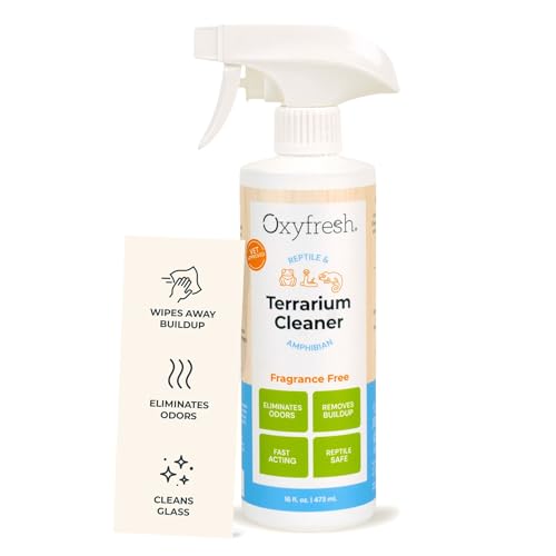 Oxyfresh Premium Terrarium Cleaner – Professional Amphibian and Reptile Terrarium Smell Eliminator – Safe & Quickly Removes Waste & Odors – Streak Free Glass – Bleach Free