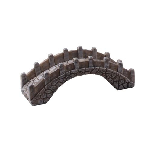 Miniature Arch Bridge Figurine Flower Pot Decor Dollhouse Ornament Micro Landscape Decor Small Statue Aquarium Decoration, with Railings - size: with Railings