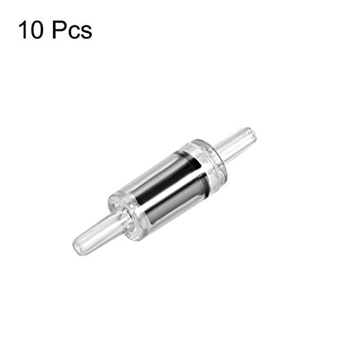 uxcell Aquarium Air Pump Check Valves Black Clear Plastic One Way Non-Return Check Valve for Fish Tank 10Pcs