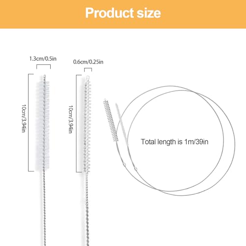 4 Pcs Extra Long Pipe Cleaners,Straw Cleaner Brush Extra Long,Tube Cleaning Brush Suitable for Cleaning Feeding Tubes
