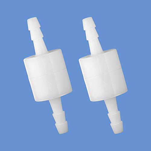 Quickun 5/32" One Way Inline Check Valve, Non Return Hose Barb, Ozone Resistance Plastic Valve for Fuel Oil Water Gas Pump Air, 2 Pcs - size: 5/32 inch
