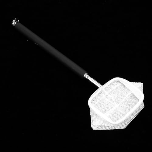 20-57.5cm Stainless Steel Adjustable Aquarium Fish Shrimp Net with Wall Hook Expandable Fishing Net for Tank Cleaning and Hexapod Catching - style: Black Square Net