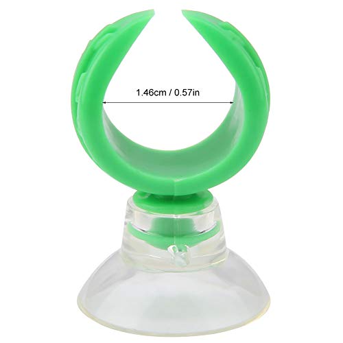 GLOGLOW Aquarium Suction Cup Airline Tube Holders Clips Adjust Shape for Fish Glass 15-18mm Tube Decoration (Green Inner Diameter 14.6mm)