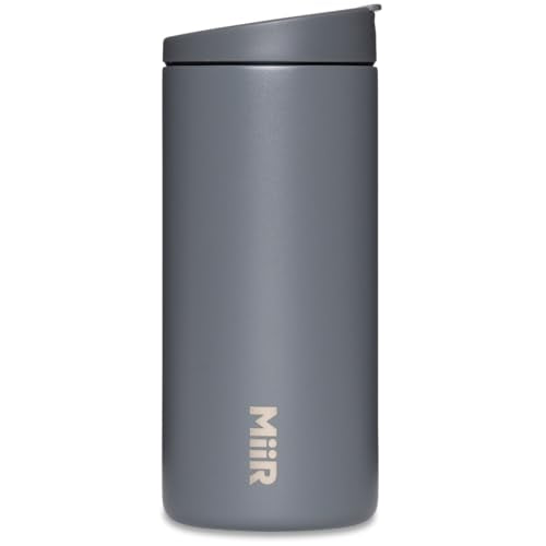 MiiR Flip Traveler 12oz - Double-Wall Vacuum Insulated with Leakproof Flip Lid, BPA-Free Stainless Steel Construction, Insulated Tumbler for Hot or Cold Drinks - color: Basal Gray, size: 12 Ounces