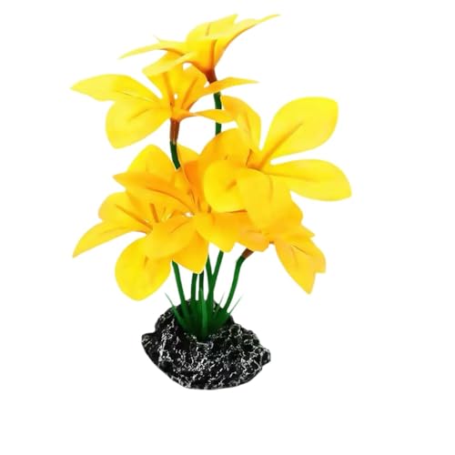 JGbaby Artificial Aquarium Plants,Fish Tank Decorations Betta Leaf Hammock 7in Realistic Silk & Plastic Plants, Hideout Decor for Betta. Goldfish,Reptiles,Small Tanks (Yellow Type-A) - color: Yellowtype-a, size: 7 inches