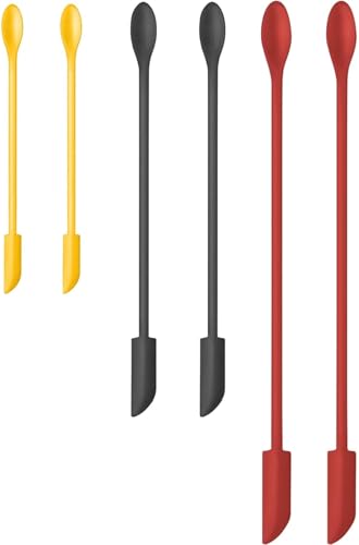 Silicone Spatula Set (6Pcs) - Mini Scraper Tool for Beauty & Food - Reach Every Last Drop, Multi-Size Spatulas for Makeup Jars, Lotion Bottles & Kitchen Containers (Color #3) - color: Color #3