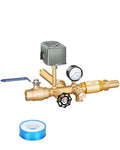 1"x 11"Well Pressure Tank Tee Kit with 40-60Psi Pressure Switch, Ball Valve, Pressure Gauge, Relief Valve, Drain Valve, Check Valve, Male Adapter, Well Tank Tee Kit for Tank with Diameters Up to 16"