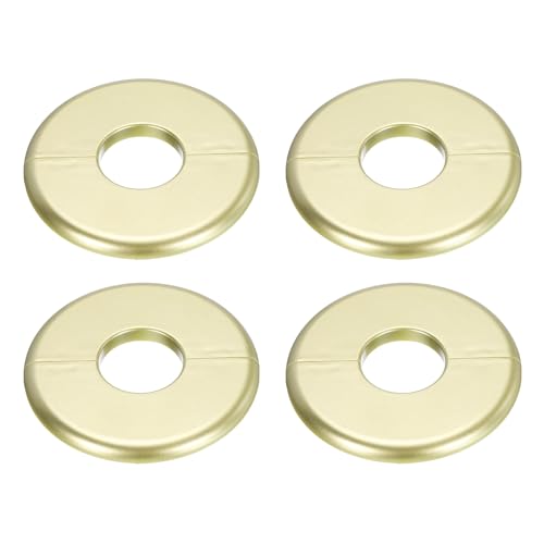 uxcell 4pcs Wall Split Flange 95mm / 3.7" OD Escutcheon Plate ABS Round Self-Adhesive Plumbing Cover Plates for 33mm / 1.3" Dia Water Pipe Faucet Decoration Accessories, Gold - color: Gold, size: 33mm