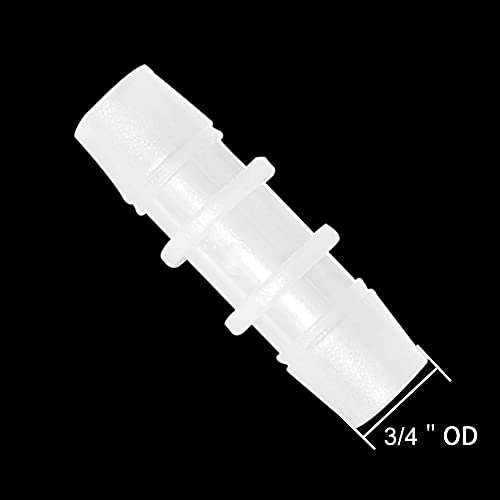 Plastic Hose Barb Fitting 3/4" x 3/4" Pipe Connectors Joint Splicer Mender Adapter Union for Aquarium Household Adapters Fuel Gas Liquid Air (Pack of 5) - size: 3/4 Inch-5pcs