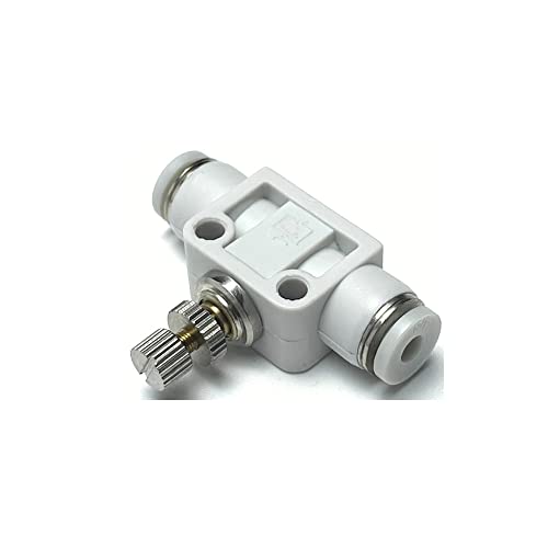 Pneumatic SCF Series 1/8 Inch Tube OD Air Flow Control Valve,Union Pneumatic Speed Control Flow Controller White SCF-1/8(Pack of 2) - color: White, size: 1/8" OD