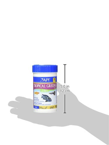 API TROPICAL GREENS FLAKES Tropical Fish Greens Flakes Fish Food 1.1-Ounce Container - size: 1.1 Ounce (Pack of 1), style: Tropical Greens
