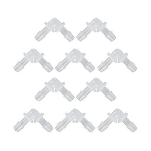 SUNGOOYUE Plastic Fitting 90 PE Elbow Hose Connector 6.4mm Same Diameter Tube Fitting for Pump Tube and Silicone Fish Tank Hose Connection Antiscratch Antirust (7.9mm) - size: 7.9mm