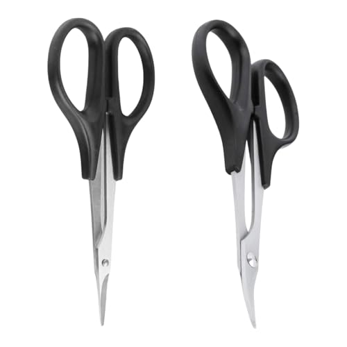 2-Pack RC Body Trimming Scissors - Sharp Steel Blades for Precise Cutting of Lexan Plastic Bodies, Ideal for RC Cars, Buggies, Helicopters, and More