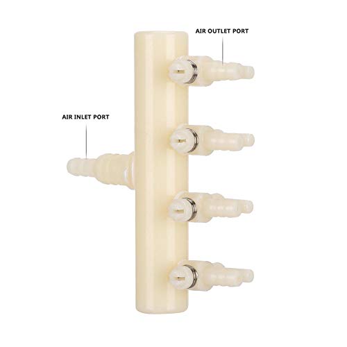 2PCS Aquarium Air Control Lever Valve, Splitter Pump Accessories Set Plastic Easy Aquarium Air Pump Special Splitter Valve with Diverter Adjustable(S 4 Heads) - color: 4 heads