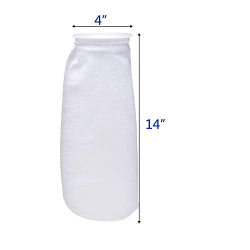ALEGI Aquarium Filter Socks 4 inch by 14 Inch Long, 200 Micron - 4 Inch Ring Aquarium Felt Filter Bags (4 by 14 Inch - 6Pack) - size: 4 by 14 Inch - 6Pack