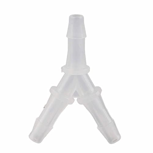 Soft Hose Fittings Y Connector 3 Way Junction Aquarium Fish Tank Air Pump Transparent Plastic High Strength (4.8mm)