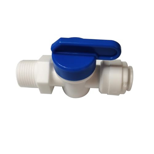 3/8" male thread adapter x 3/8" o.d. tube shut off valve, Quick Connector Push-In Tube Fitting for Reverse Osmosis Water Filter Purifier,5pcs. - size: 3/8" male thread x 3/8" o.d. tube