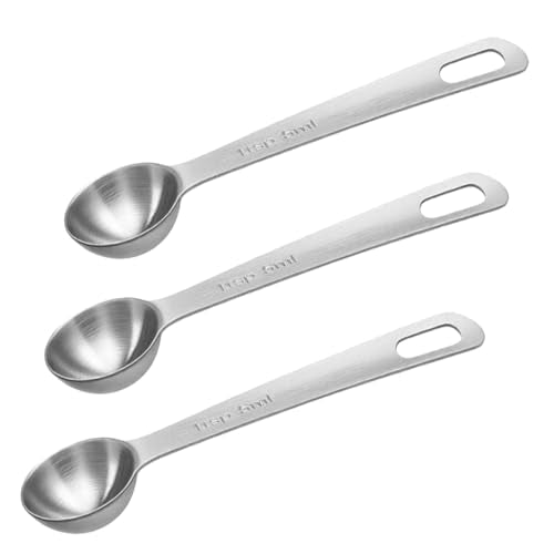3 Pcs Stainless Steel Measuring Spoons – 5ml/1 Tsp Short Handle Scoops for Baking, Liquid Ingredients & Tea, Soup & Kitchen Cooking - size: 5ml(1 tsp)