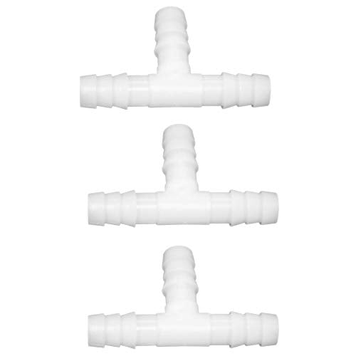 Plastic 5/8" ID Hose Barb Fittings, Equal Barbed Tee Pipe Connectors 3 Way Joint Splicer Mender Union Adapter for Boat Aquarium, Pack of 3 - size: 5/8 Inch