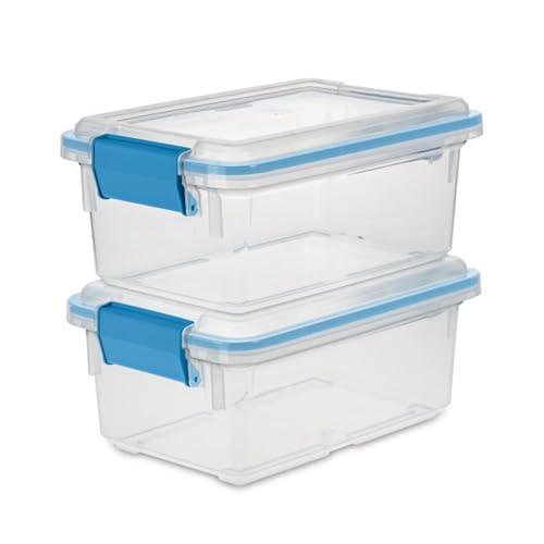 Sterilite 24-Pack Gasket Box, Weather-Resistant Storage Bins with Latching Lids, 7.5 Quart - Heavy-Duty Organizing Containers for Closet, Bathroom, and Office - size: 7.5 Quart, style: 24 Pack